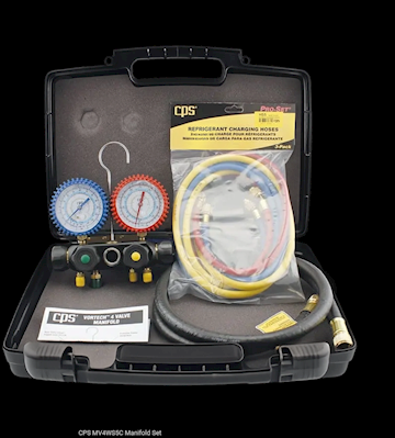 CPS - Meterset 4kr R22/R410A/R407C + slangen 150 cm + koffer